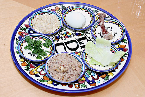 The Passover Seder Plate is a special plate containing symbolic foods eaten or displayed at the Passover Seder.